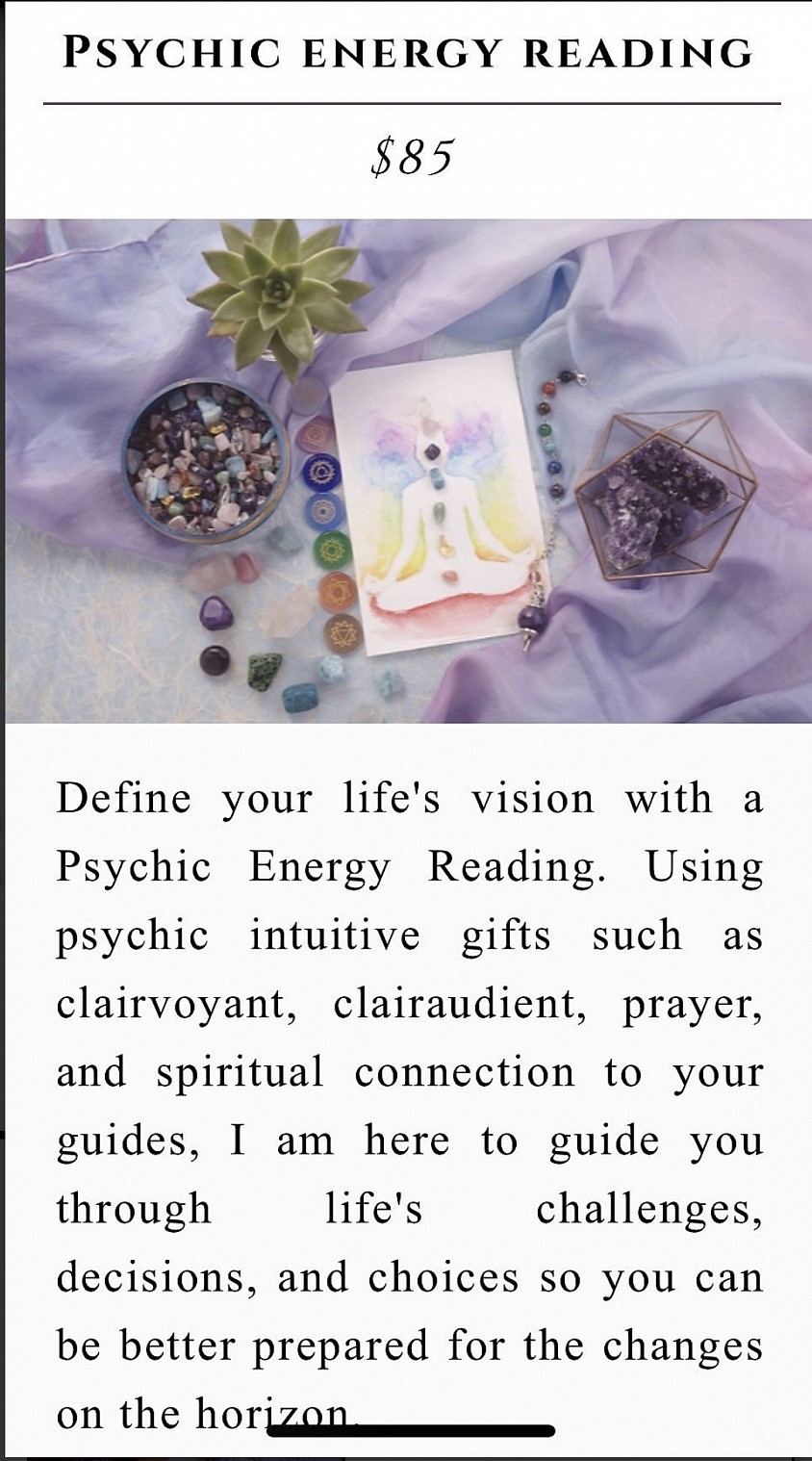 Psychic energy reading $85